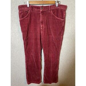 Vintage Lacoste Men's Corduroy Pants Size 38 Red Burgundy Straight Leg